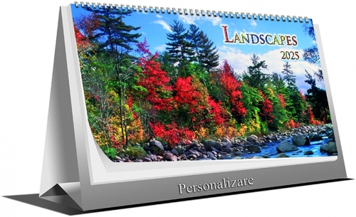 Calendar de birou Landscapes, 21 x 10 cm, 6 file, 2025